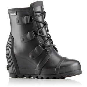 Sorel Women's Black Lace-Up Wedge Boots